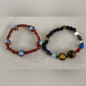 Two Unique Bracelets - Brown & Multi Color